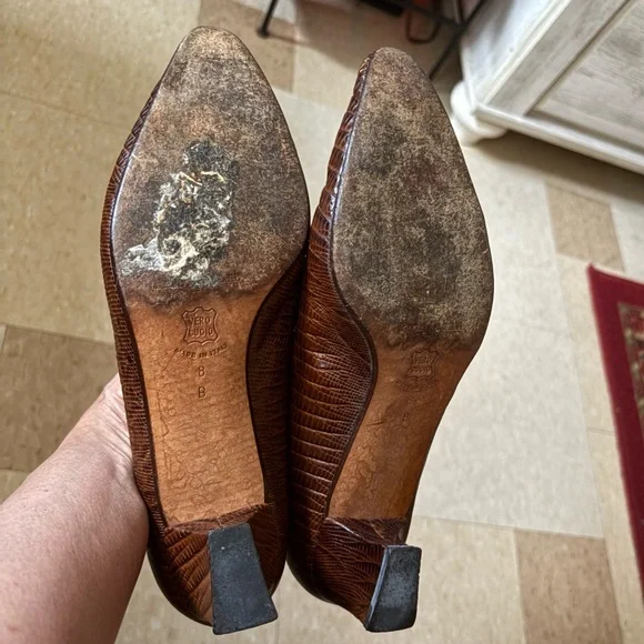 💼 Vintage Phyllis Poland Italian Lizard Midi Pump 💼 - Picture 6 of 6